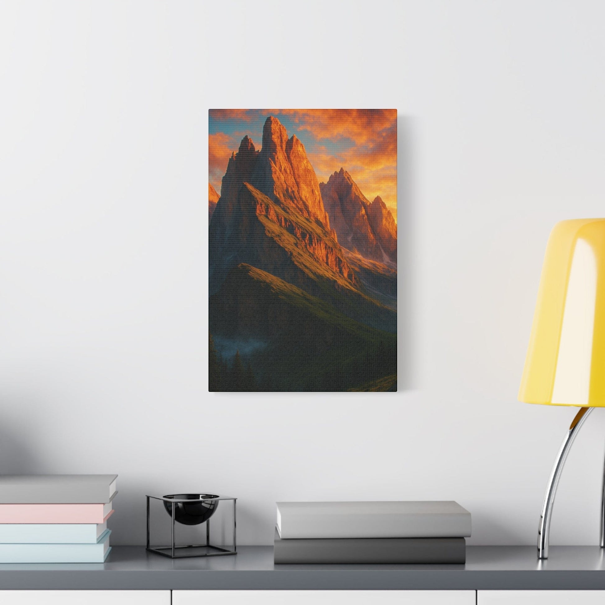 Printify Canvas Mountain Sunset Canvas Wall Art