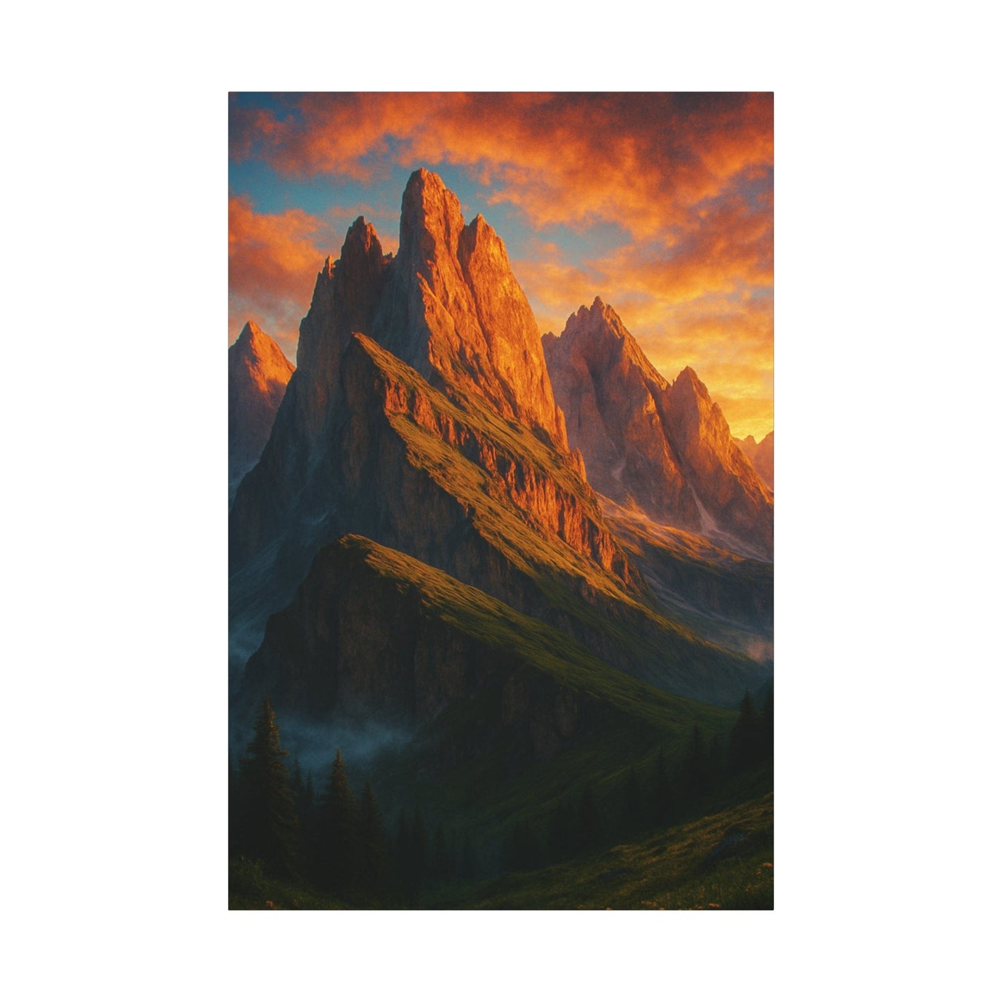 Printify Canvas 40" x 60" (Vertical) / 1.25" Mountain Sunset Canvas Wall Art