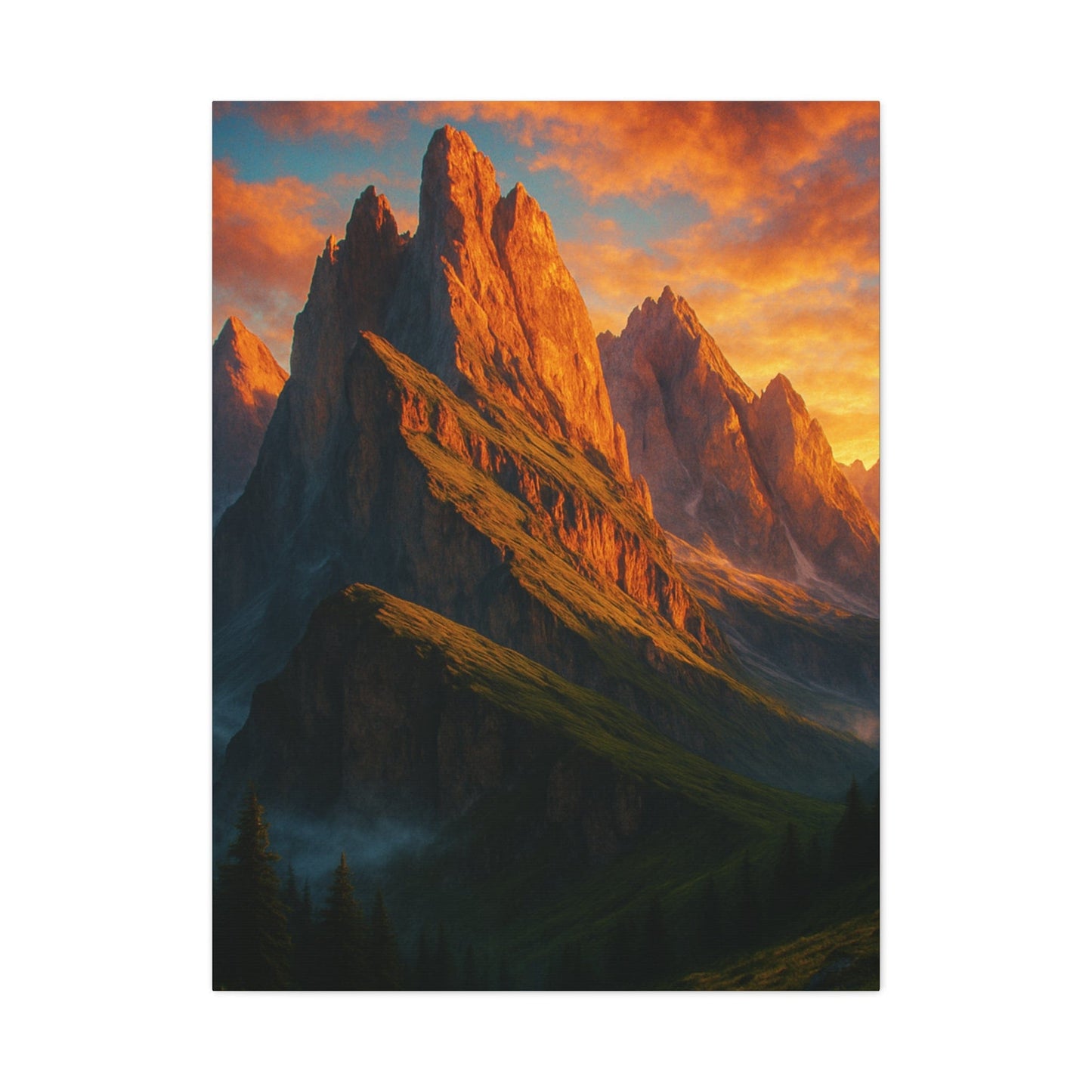 Printify Canvas 30" x 40" (Vertical) / 1.25" Mountain Sunset Canvas Wall Art