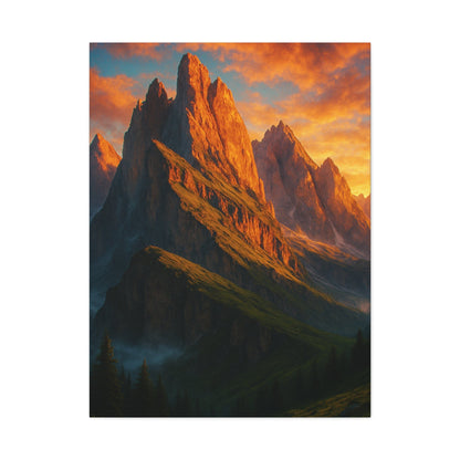 Printify Canvas 30" x 40" (Vertical) / 1.25" Mountain Sunset Canvas Wall Art