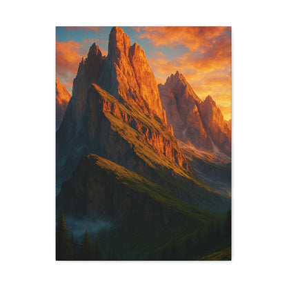 Printify Canvas 18″ x 24″ (Vertical) / 1.25" Mountain Sunset Canvas Wall Art
