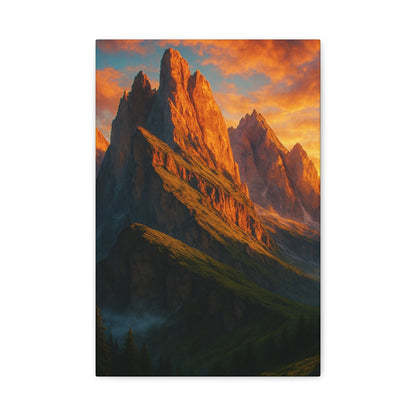 Printify Canvas 12″ x 18″ (Vertical) / 1.25" Mountain Sunset Canvas Wall Art