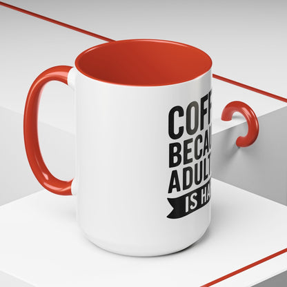 Printify Mug Mug Coffee: Because Adulting is Hard - Funny Gift Idea