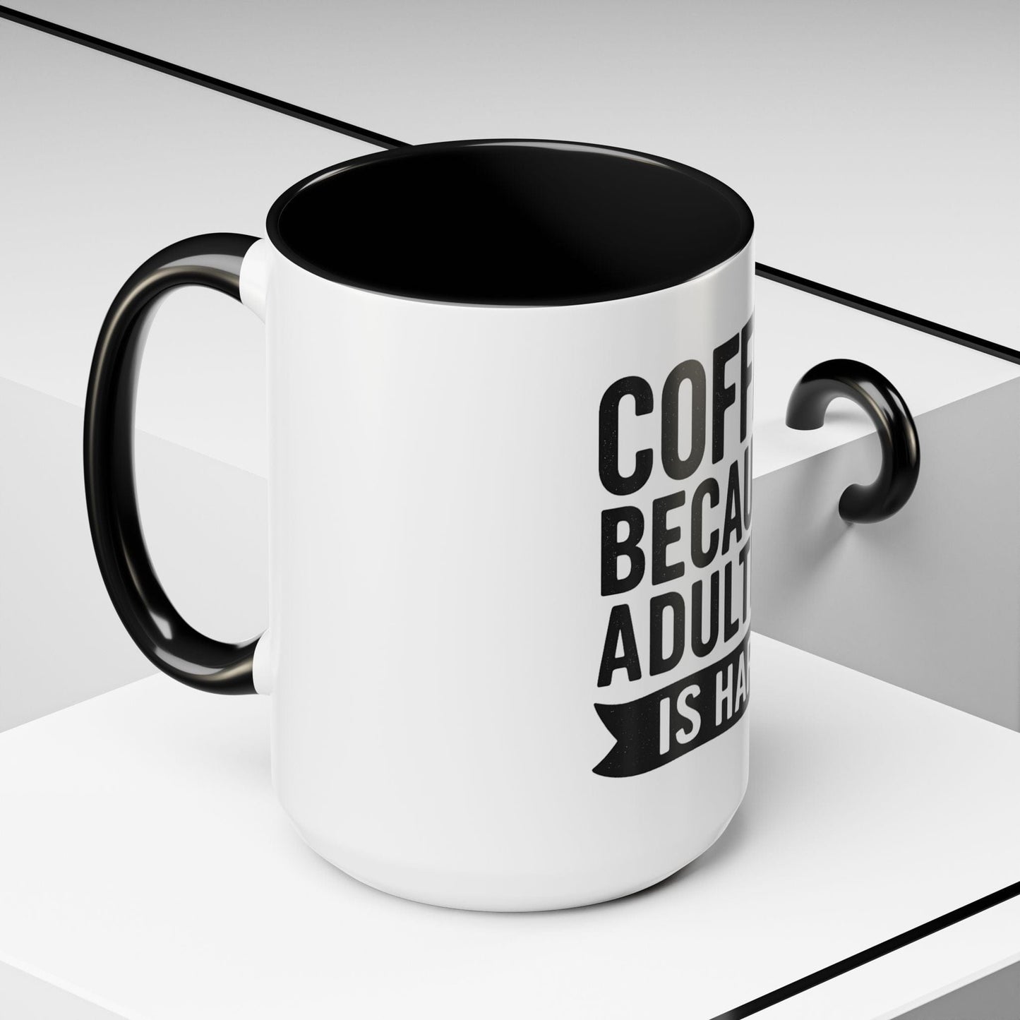 Printify Mug Mug Coffee: Because Adulting is Hard - Funny Gift Idea