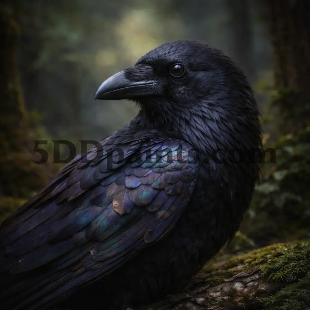 5DDPaints.com arts and crafts kit Mystic Forest Raven Diamond Painting Kit