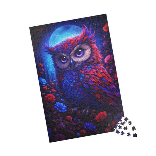 Printify Puzzle Mystic Owl Glow Jigsaw Puzzle