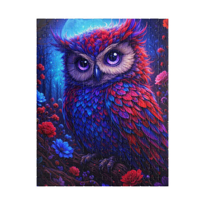Printify Puzzle 252 pcs (Vertical) Mystic Owl Glow Jigsaw Puzzle