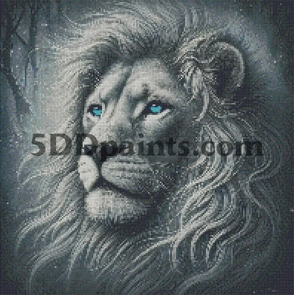 5DDPaints.com arts and crafts kit Mystic Winter Lion Diamond Painting Kit