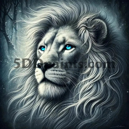 5DDPaints.com arts and crafts kit Mystic Winter Lion Diamond Painting Kit