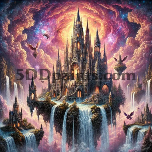 5DDPaints.com arts and crafts kit Mystical Enchanted Castle: Diamond Painting Kit