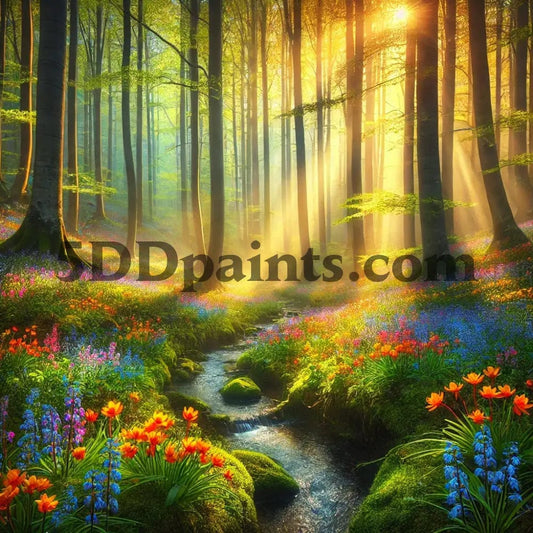 5DDPaints.com arts and crafts kit Mystical Spring Forest 5D Diamond Painting Kit