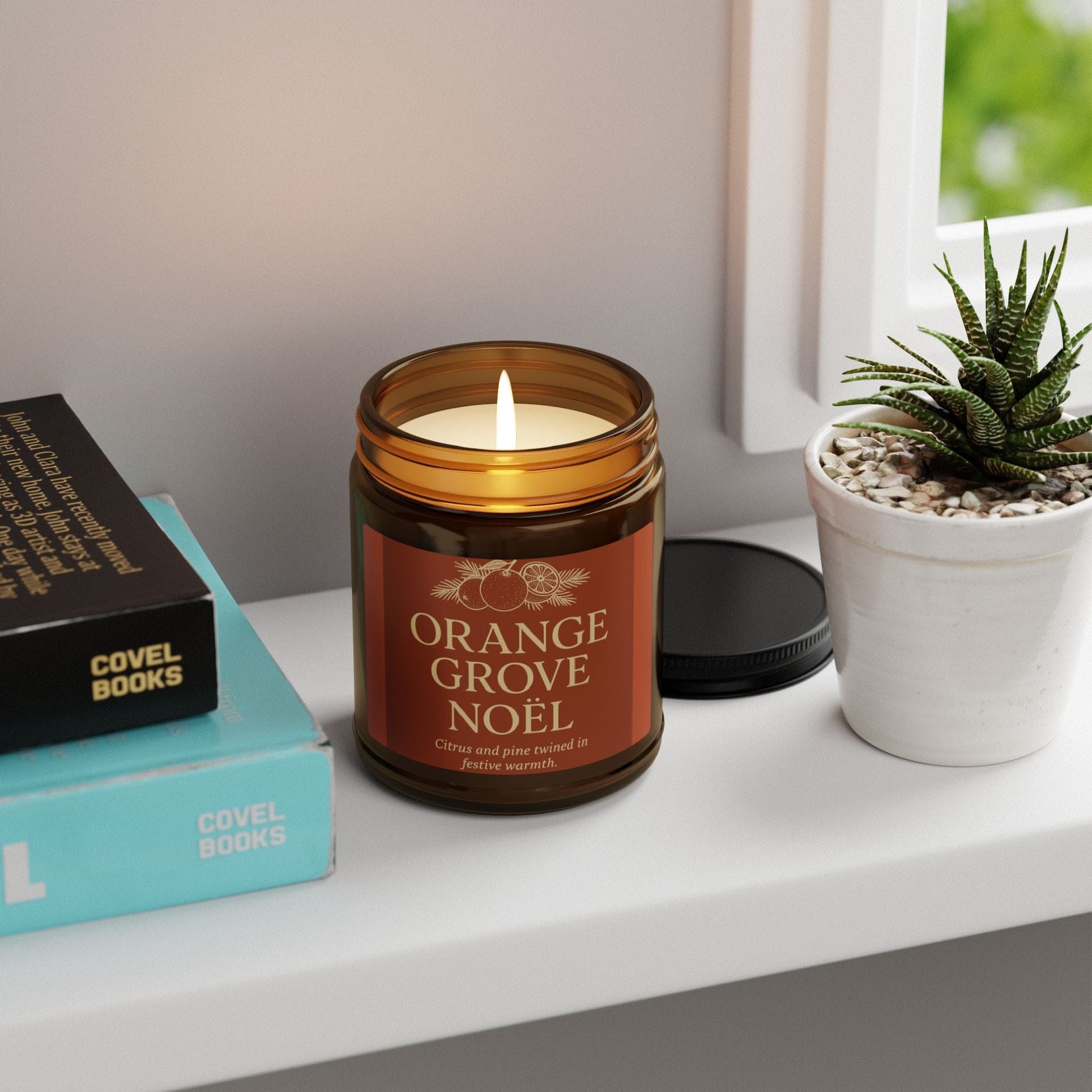 Printify Home Decor Orange Grove Noël - Amber Jar Scented Soy Candle