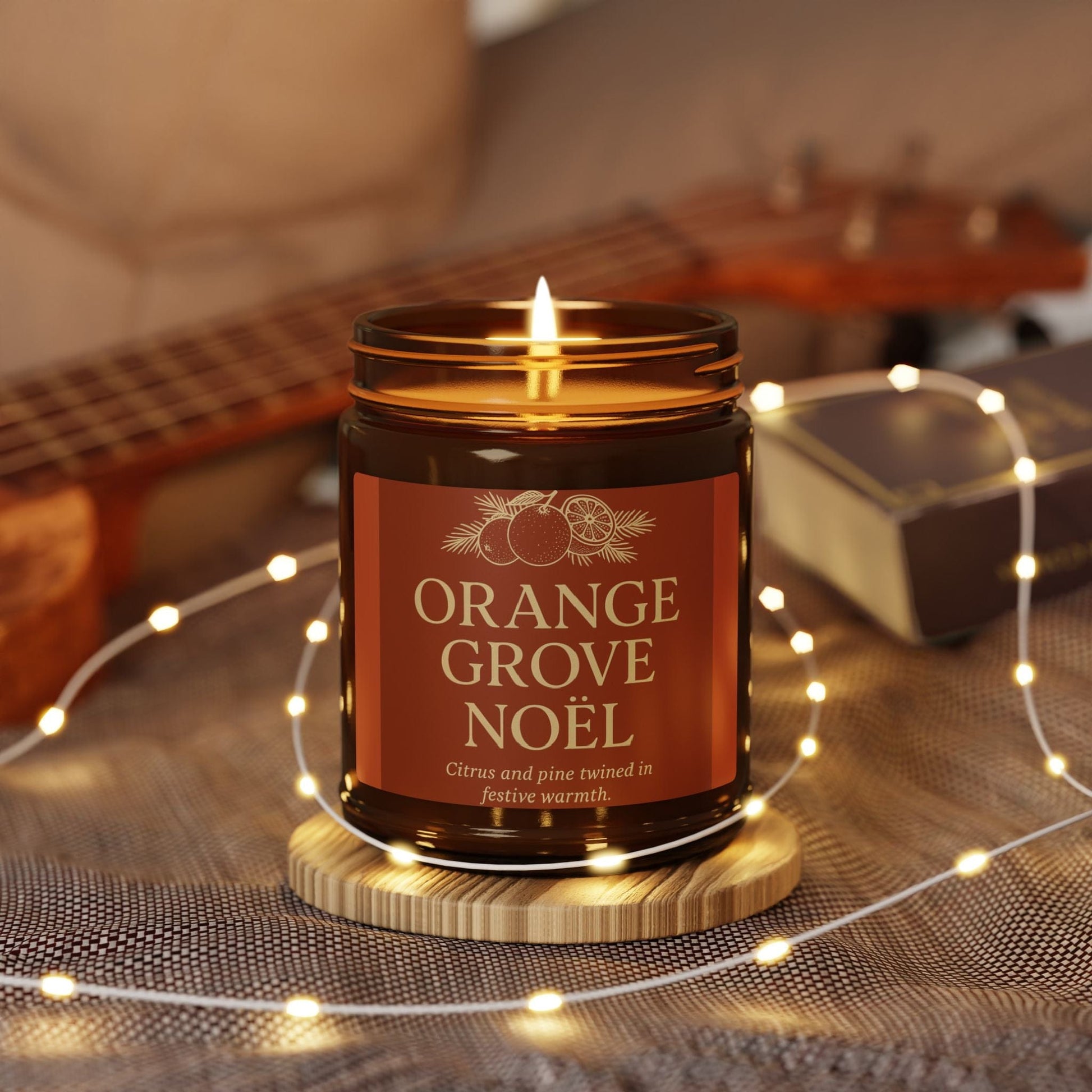 Printify Home Decor Orange Grove Noël - Amber Jar Scented Soy Candle