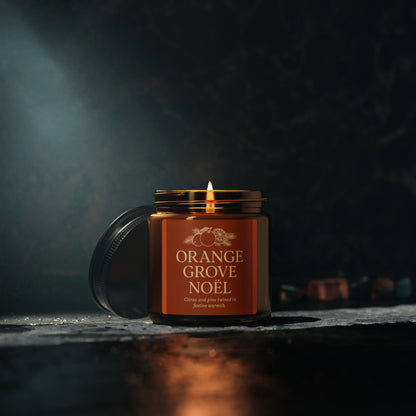 Printify Home Decor Orange Grove Noël - Amber Jar Scented Soy Candle