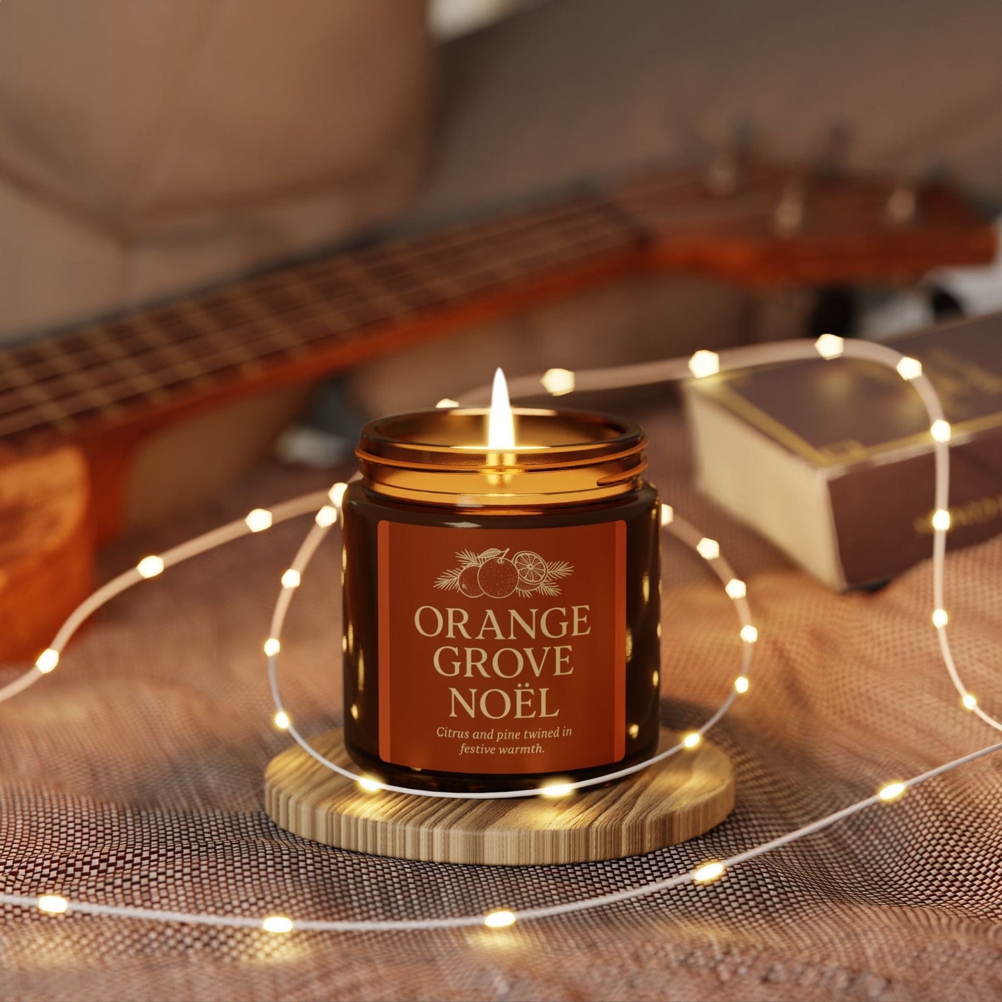 Printify Home Decor Orange Grove Noël - Amber Jar Scented Soy Candle