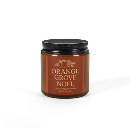 Printify Home Decor 4oz / Amber / Christmas Warmth Orange Grove Noël - Amber Jar Scented Soy Candle