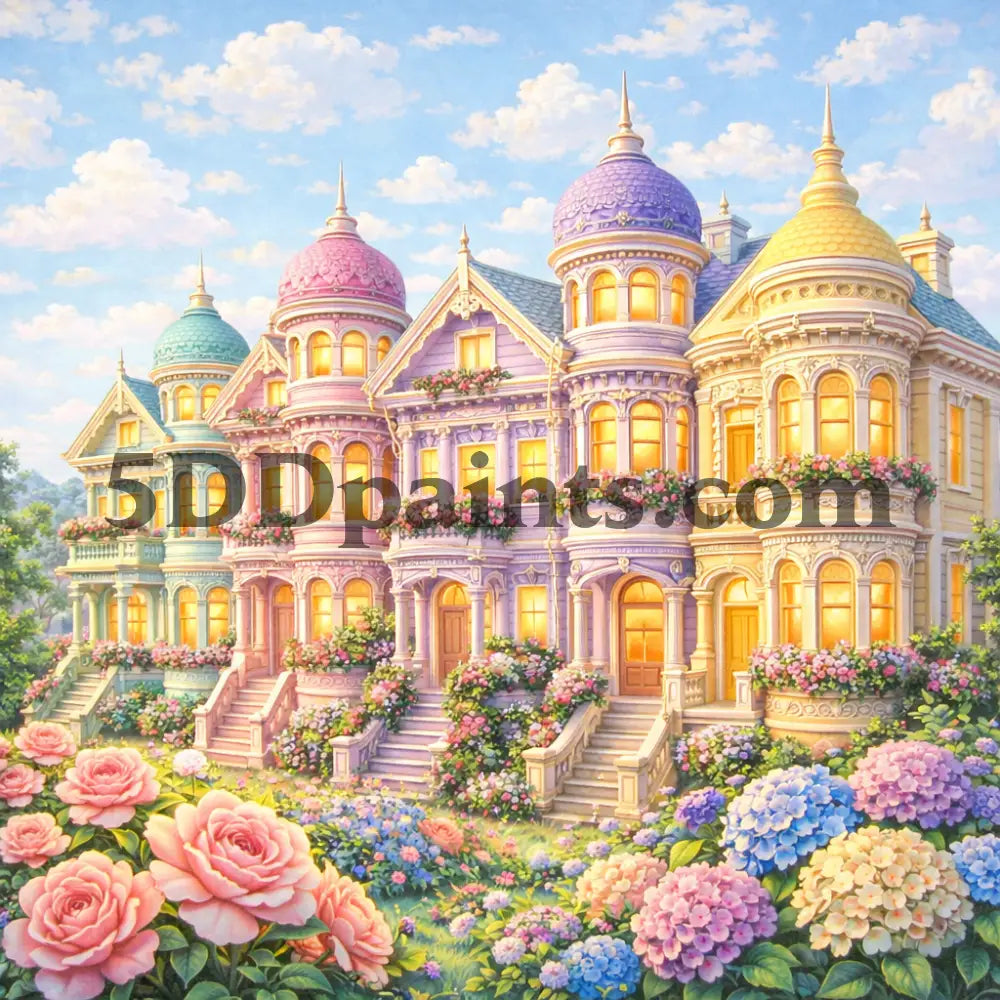 5DDPaints.com arts and crafts kit Pastel Dream Victorian Garden Diamond Painting Kit
