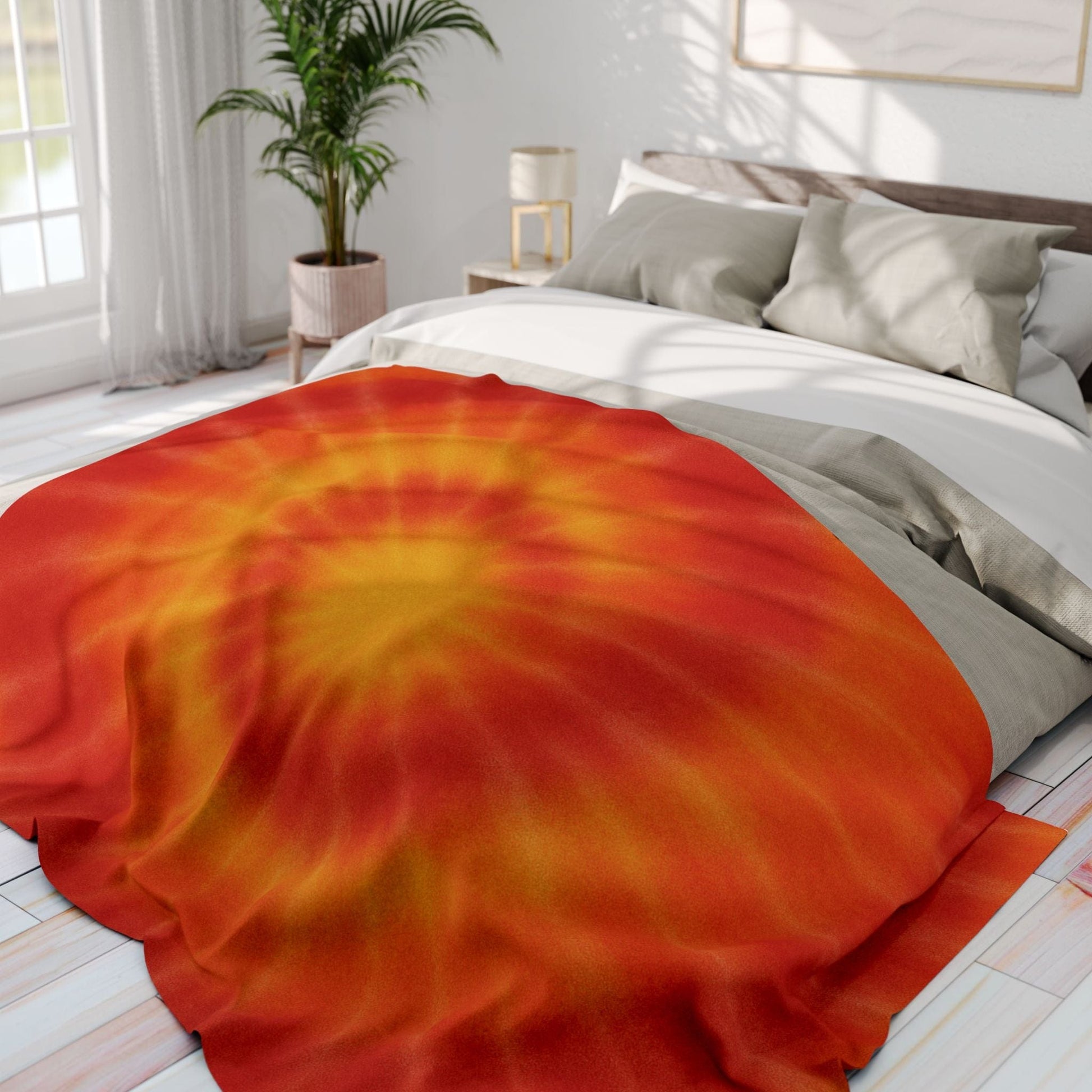 Printify Home Decor Phoenix Tie-Dye Arctic Fleece Blanket - Cozy Warmth for Vibrant Spaces