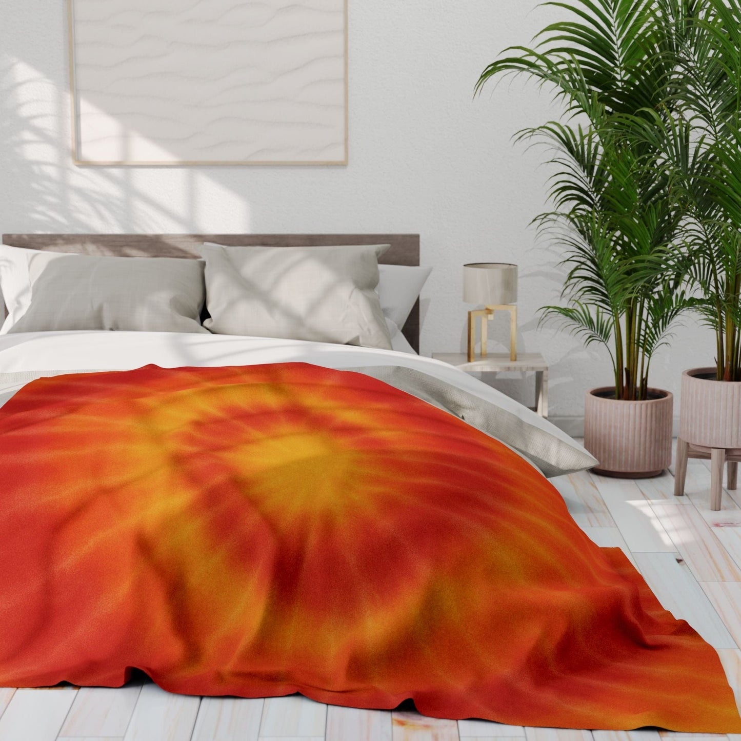Printify Home Decor Phoenix Tie-Dye Arctic Fleece Blanket - Cozy Warmth for Vibrant Spaces