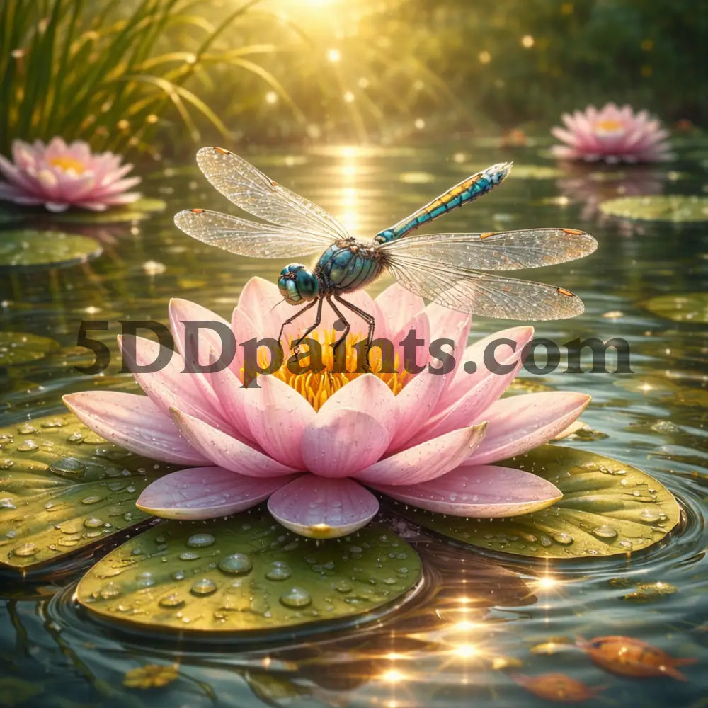 5DDPaints.com Art & Craft Kits Dragonfly & Lily / 20x20cm / Square Pond Life Whispers – Serene Wildlife Diamond Painting Mini Collection