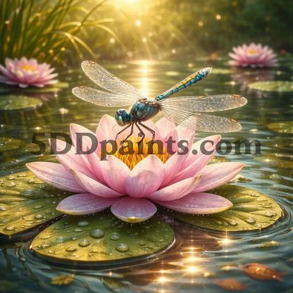5DDPaints.com Art & Craft Kits Dragonfly & Lily / 20x20cm / Square Pond Life Whispers – Serene Wildlife Diamond Painting Mini Collection