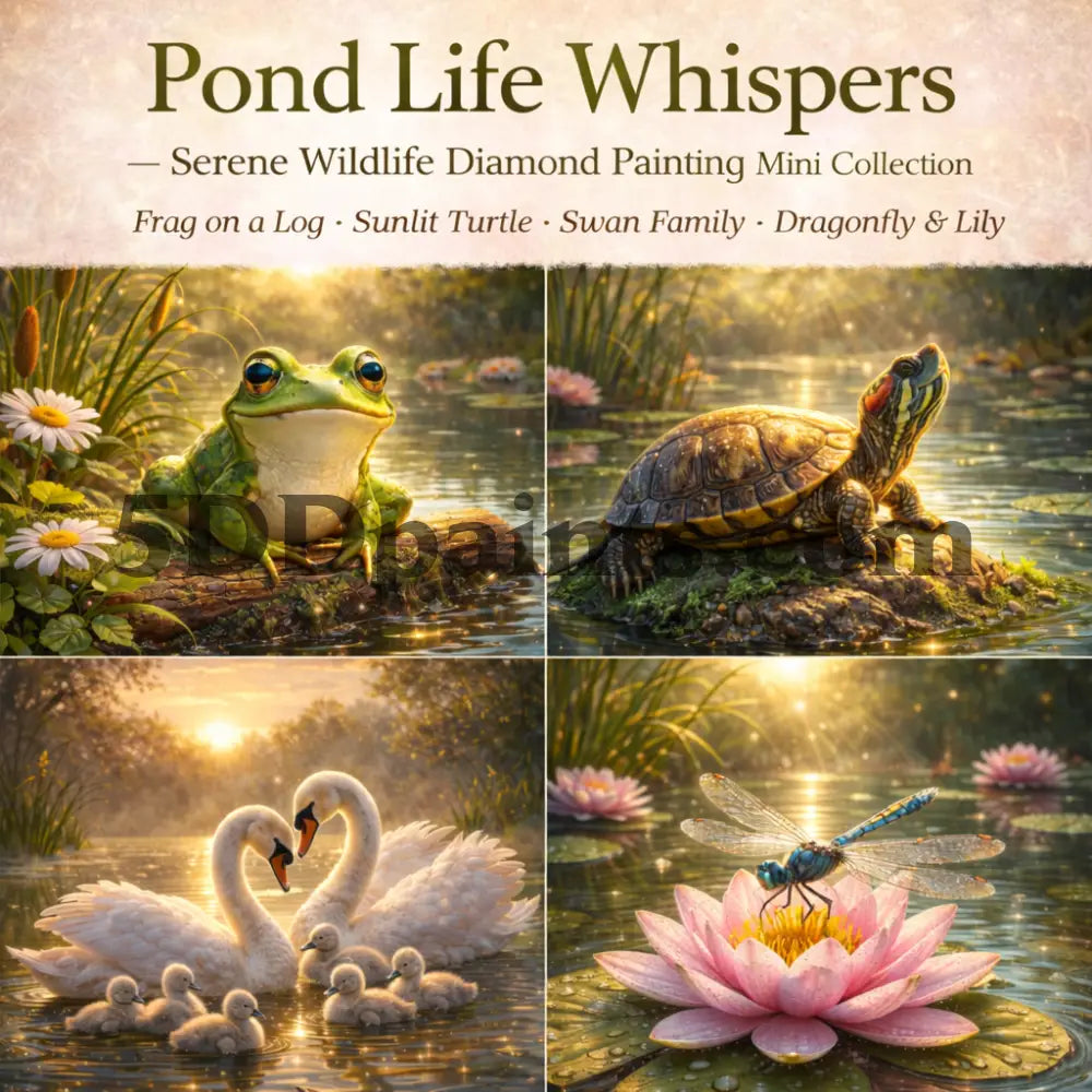 5DDPaints.com Art & Craft Kits Pond Life Whispers – Serene Wildlife Diamond Painting Mini Collection