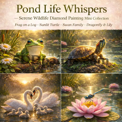 5DDPaints.com Art & Craft Kits Pond Life Whispers – Serene Wildlife Diamond Painting Mini Collection
