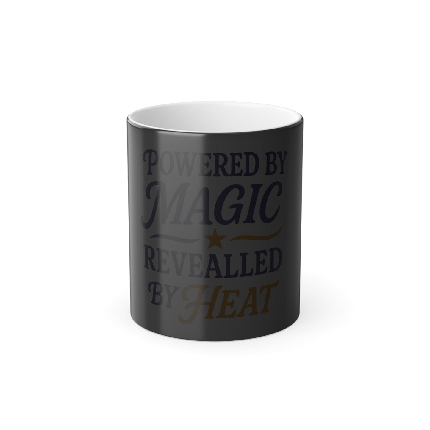 Printify Mug 11oz Powered by Magic, Revealed by Heat – Color Morphing Mug