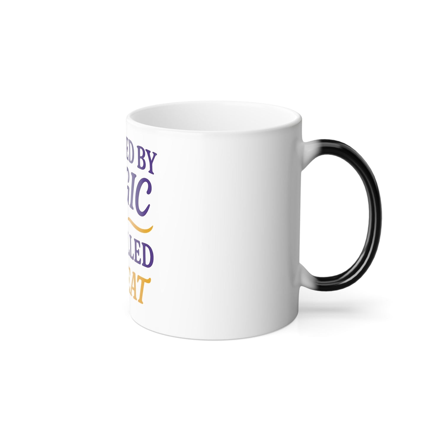Printify Mug 11oz Powered by Magic, Revealed by Heat – Color Morphing Mug