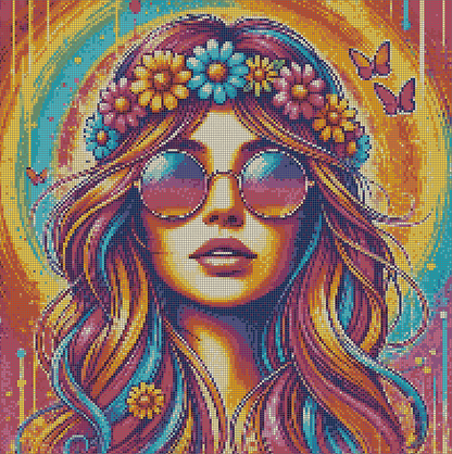 5DDPaints.com arts and crafts kit Psychedelic Boho Dream Diamond Painting Kit