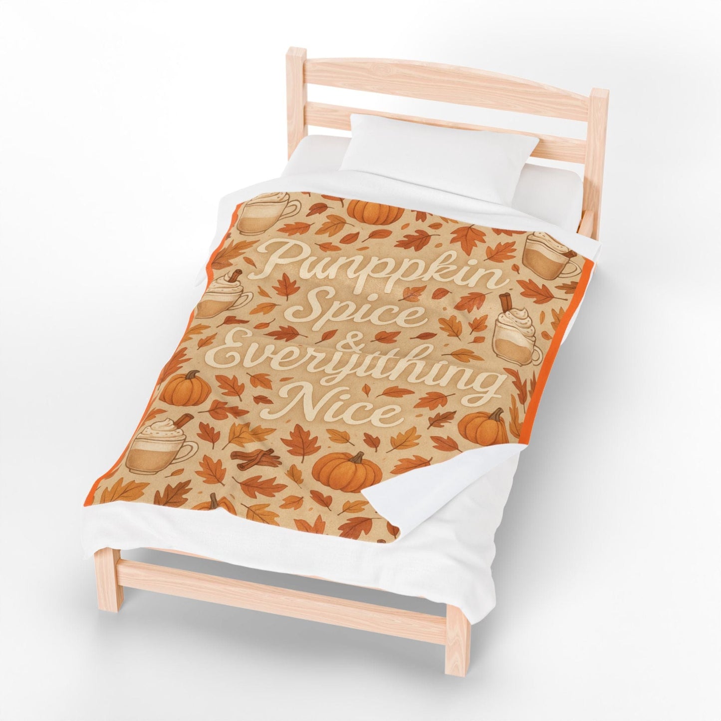 Printify All Over Prints Pumpkin Spice & Everything Nice, Autumn Decor - Cozy Fall Velveteen Plush Blanket
