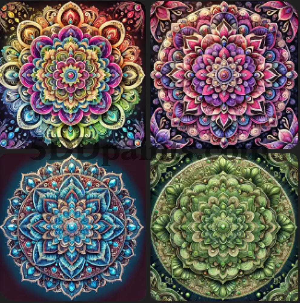 5DDPaints.com Art & Craft Kits Radiant Mandala Art Collection - 4-Piece Set (40x50 cm)