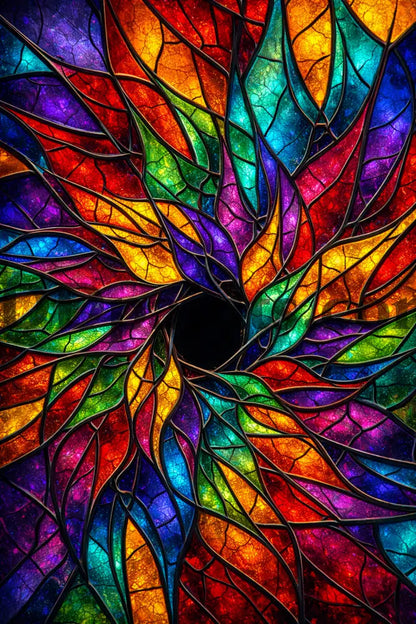 5DDPaints.com home decor Radiant Spiral Stained Glass Diamond Painting Kit