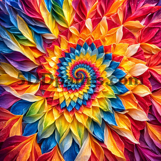 5DDPaints.com Art & Craft Kits Rainbow Spiral Bloom Diamond Painting Kit