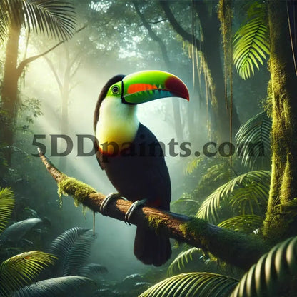 5DDPaints.com arts and crafts kit Rainforest Toucan Diamond Painting Kit