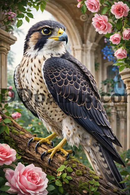 5DDPaints.com home decor Regal Falcon in Bloom – Diamond Painting Kit