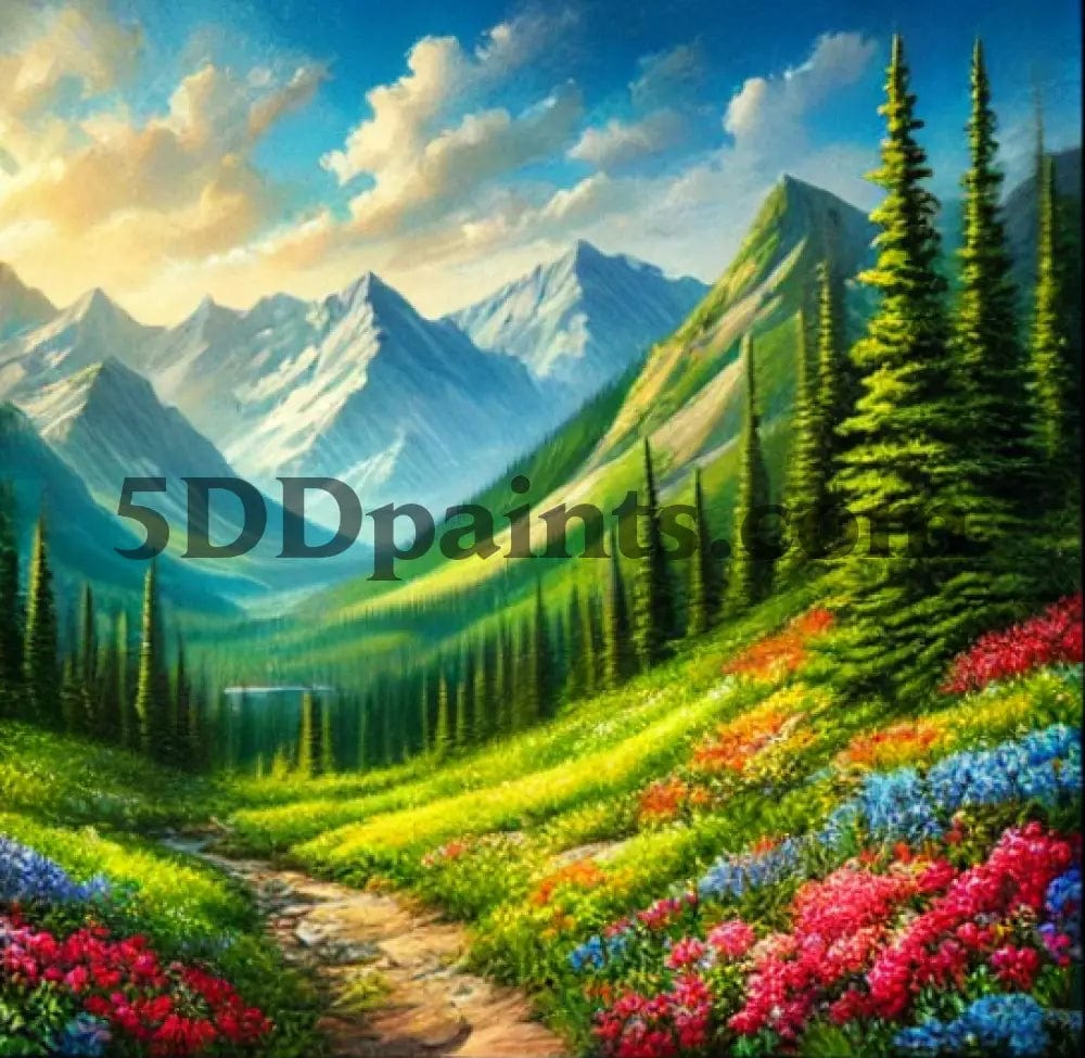 5DDPaints.com arts and crafts kit Seasons of Serenity: Mountain Landscape Diamond Painting Collection