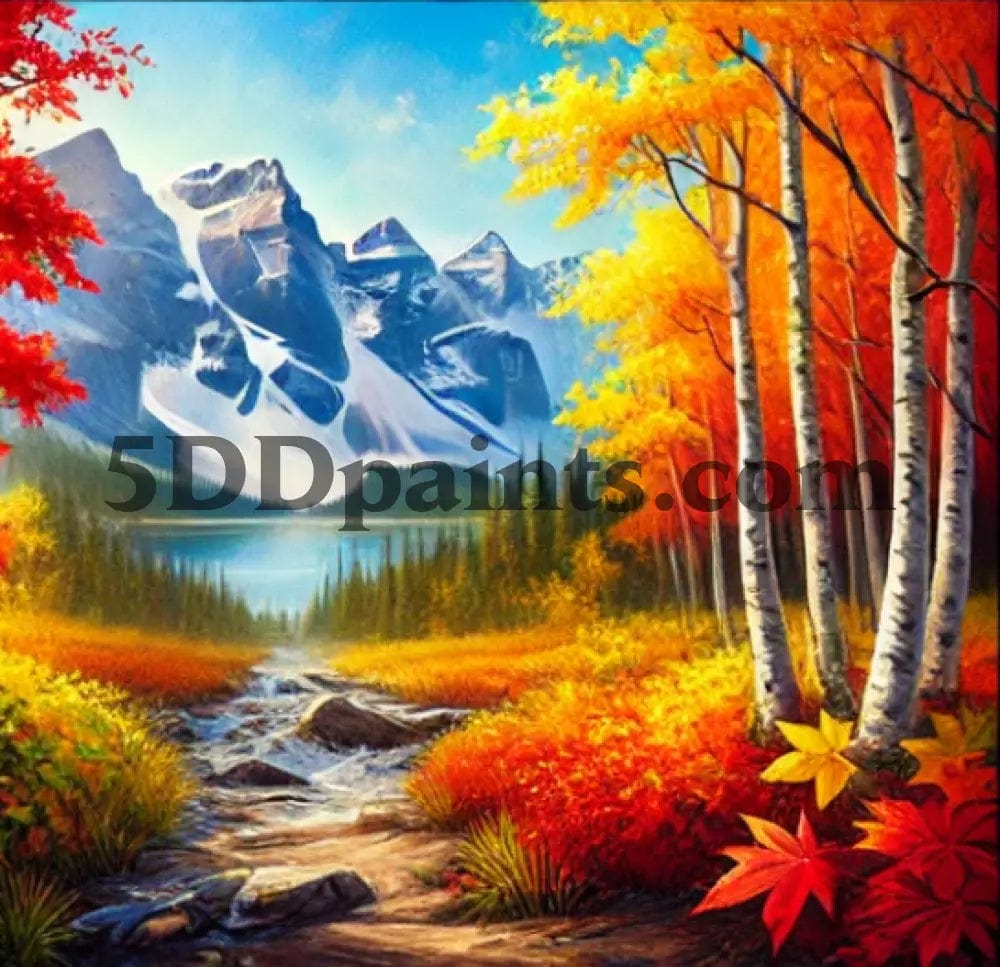 5DDPaints.com arts and crafts kit Seasons of Serenity: Mountain Landscape Diamond Painting Collection