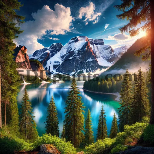 5DDPaints.com arts and crafts kit Serene Alpine Escape 5D Diamond Painting Kit