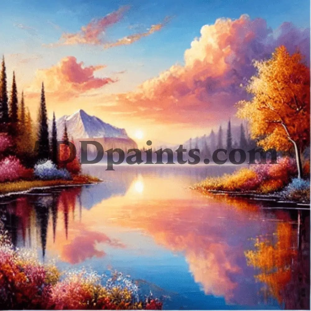 5DDPaints.com arts and crafts kit Serene Landscape Collection: Set of 4 Exclusive Diamond Paintings