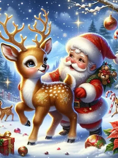 5DDpaints.com RM208910 / round 45x60cm Snowy Magical Christmas Diamond Painting