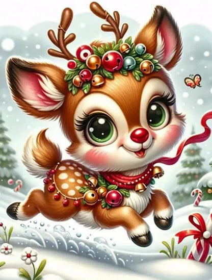 5DDpaints.com RM20897 / round 50x65cm Snowy Magical Christmas Diamond Painting