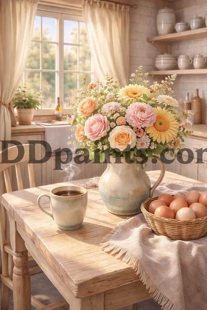 5DDPaints.com home decor Soft Morning Blossoms Diamond Painting Kit