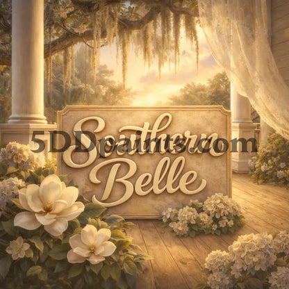 5DDPaints.com arts and crafts kit Southern Belle on the Porch – Diamond Painting Kit