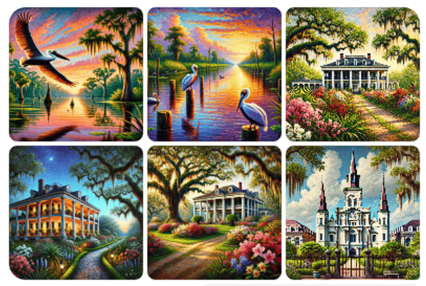 5DDPaints.com Art & Craft Kits Southern Charm – 6-Print Digital Diamond Painting Bundle (Instant Download)