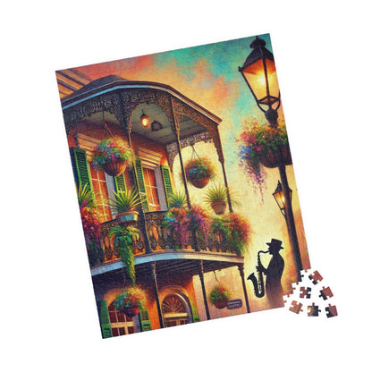 Printify Puzzle Southern Jazz Balcony Jigsaw Puzzle | 520 or 1014 Pieces