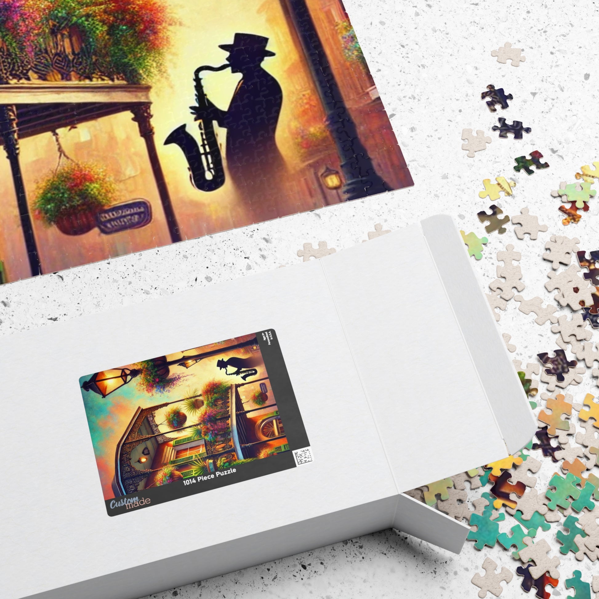 Printify Puzzle Southern Jazz Balcony Jigsaw Puzzle | 520 or 1014 Pieces