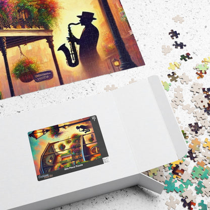 Printify Puzzle Southern Jazz Balcony Jigsaw Puzzle | 520 or 1014 Pieces