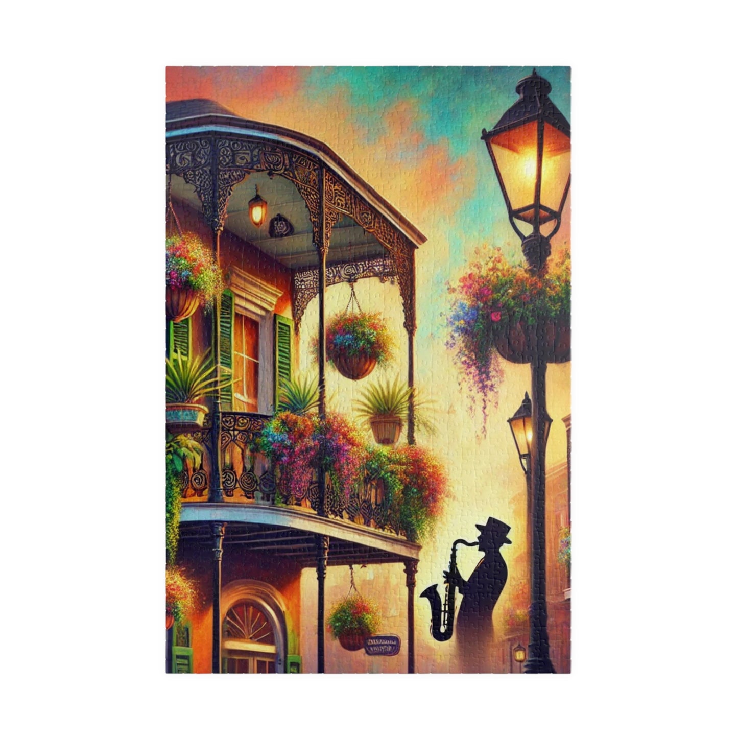 Printify Puzzle 1014 pcs (Vertical) Southern Jazz Balcony Jigsaw Puzzle | 520 or 1014 Pieces