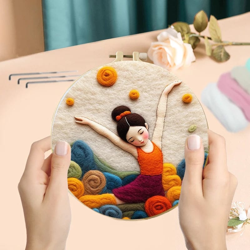 5DDpaints.com arts and crafts kit Sports & Dance Wool Needle Felting Kits – Active Scenes Collection